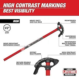 Milwaukee 48-22-4080, Iron Conduit Benders 1/2" EMT