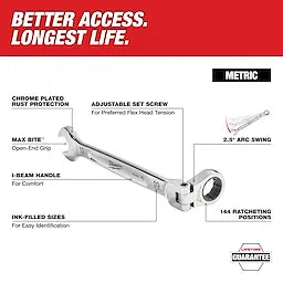 Milwaukee 45-96-9617, 17 mm Flex Head Combination Wrench