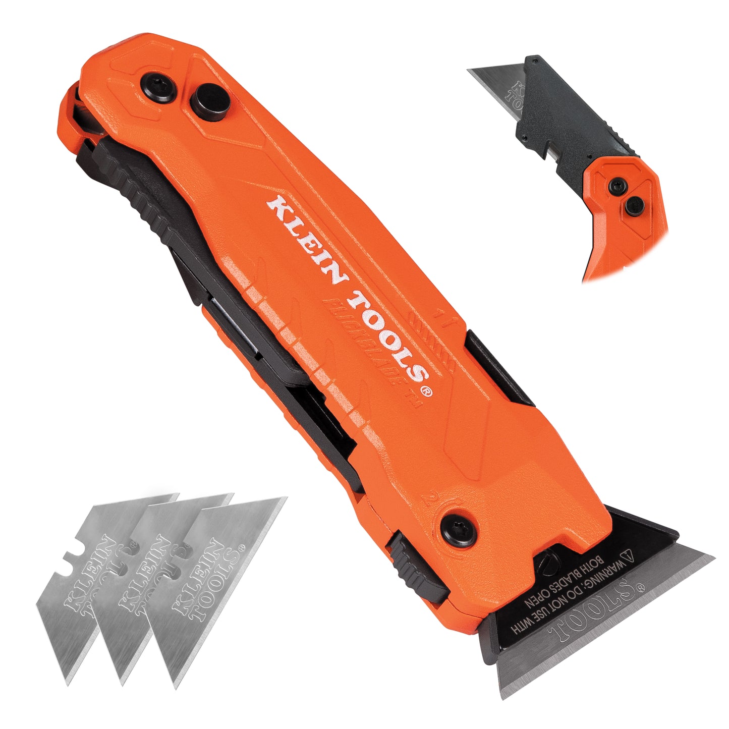 Klein Tools 44306, FLICKBLADE™ 2-in-1 Utility Knife / Scraper with Blade Storage