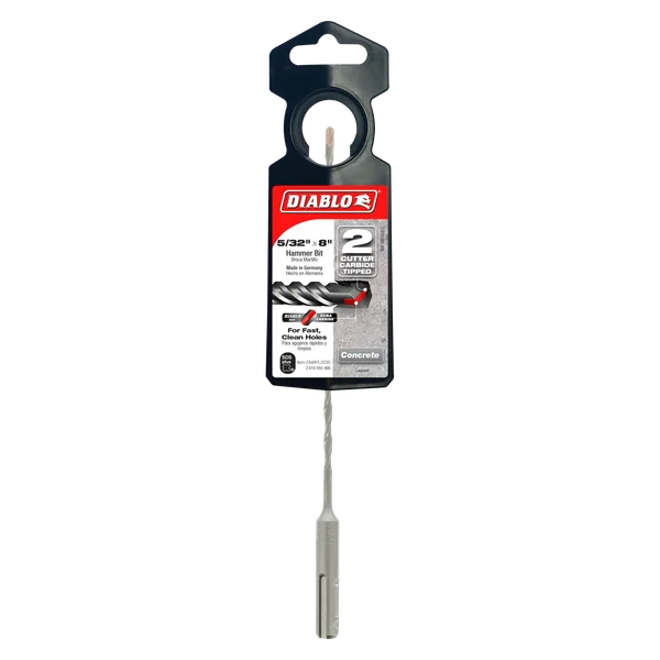 Diablo DMAPL2030, SDS-Plus 2-Cutter Carbide-Tipped Hammer Drill Bit 5/32" x 6" x 8"
