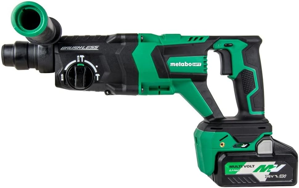 Metabo-HPT DH3628DDQ4M, Metabo HPT 36V MultiVolt Brushless 1-1/8" SDS Plus D-Handle Rotary Hammer (Tool Only)