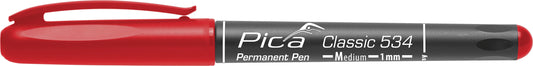 Pica 534/40, Permanent-Marker 'M' Red, Round tip, 1,0mm