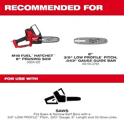Milwaukee 49-16-2750, 8" Pruning Saw Chain