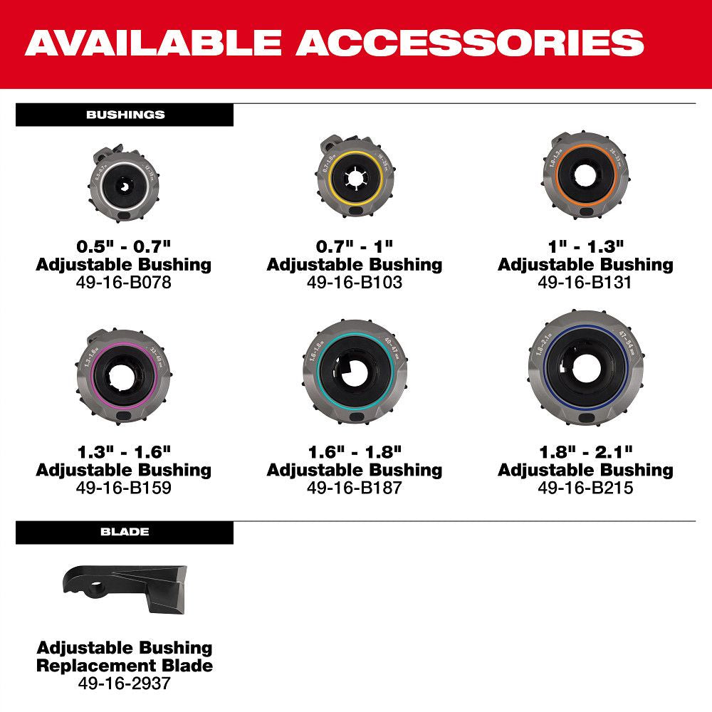 Milwaukee 49-16-2937, Adjustable Bushing Replacement Blade for M18 FUEL™ Covered Conductor Cable Stripper