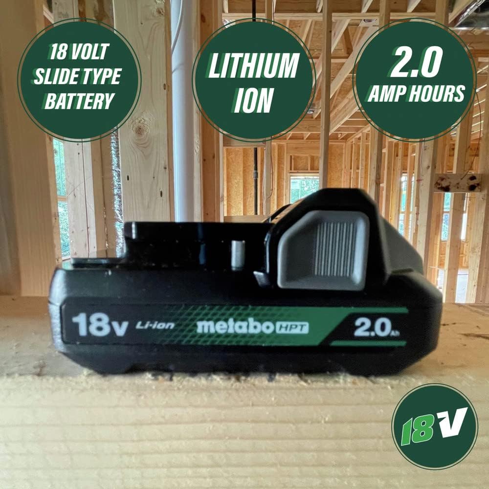 Metabo HPT 377797M, 18 Volt 2.0Ah Lithium Ion Battery with Fuel Gauge