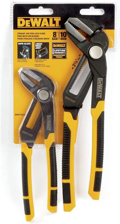 DEWALT DWHT74428, 8"and 10" Pushlock Pliers Set