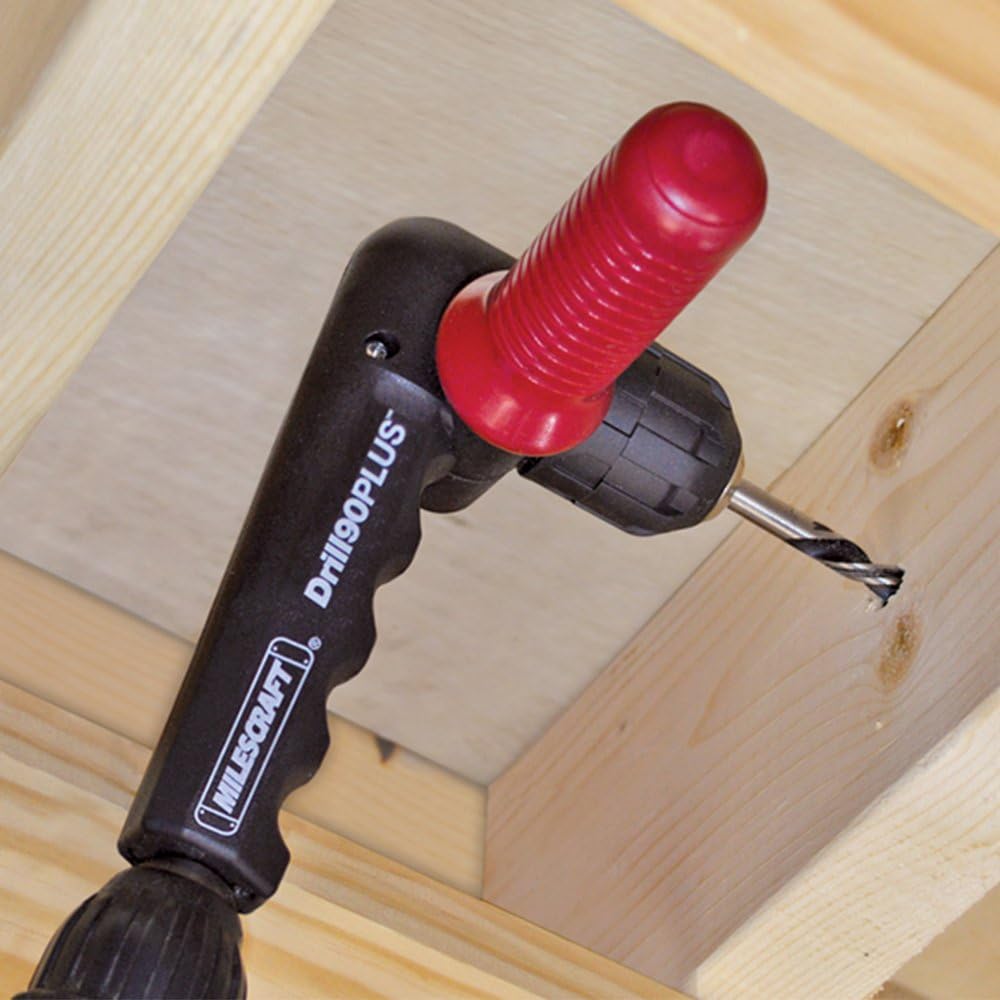 Milescraft 1304, Drill90 PLUS, Right Angle Drill Attachment with Keyless Chuck