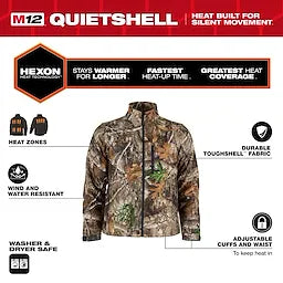 Milwaukee M101C-21, M12™ CAMO Heated QUIETSHELL Jacket Kit