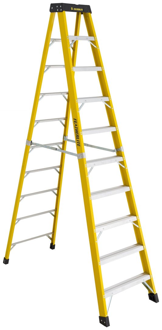 Featherlite 6410, 10' Extra-Heavy Duty Fiberglass Stepladder (IN-STORE PICKUP ONLY)