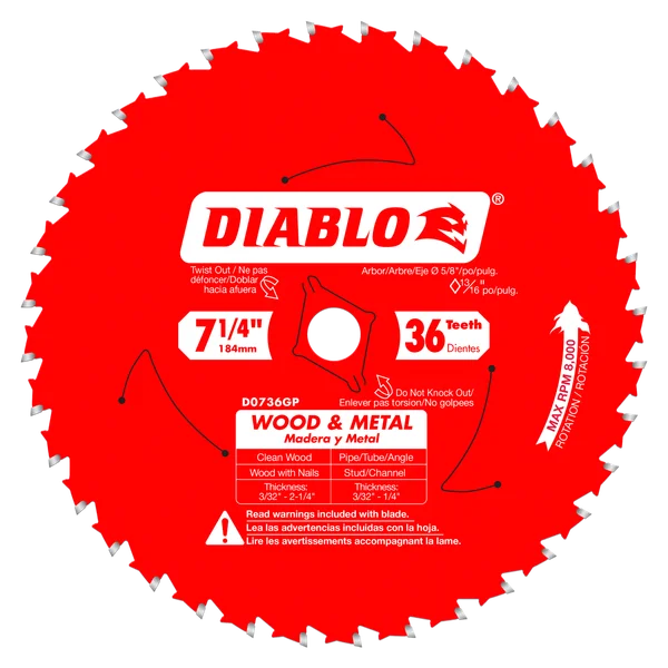 Diablo D0736GPA, 7-1/4" x 36T General Purpose Blade