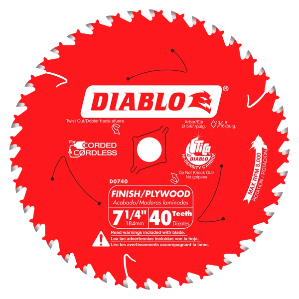 Diablo D0740PX, 7-1/4 x 40T Finishing Blade (2 Pack)