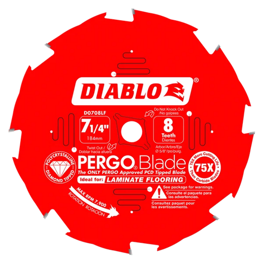 Diablo D0708LF, 7‑1/4 in. x 8 Tooth Laminate Flooring Saw Blade