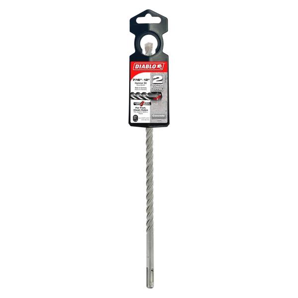 Diablo DMAPL2290, SDS-Plus 2-Cutter Carbide-Tipped Hammer Drill Bit 7/16" x 10" x 12"