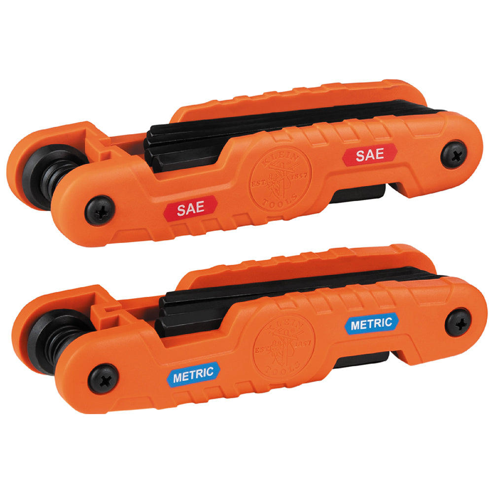 Klein Tools 70552, Pro Folding Hex Key Set, SAE and Metric