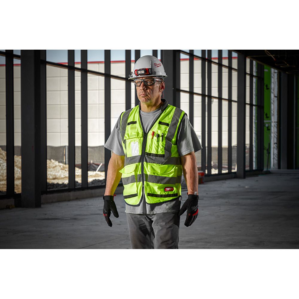 Milwaukee 48-73-5082, High Visibility Yellow Performance Safety Vest - L/XL (CSA)