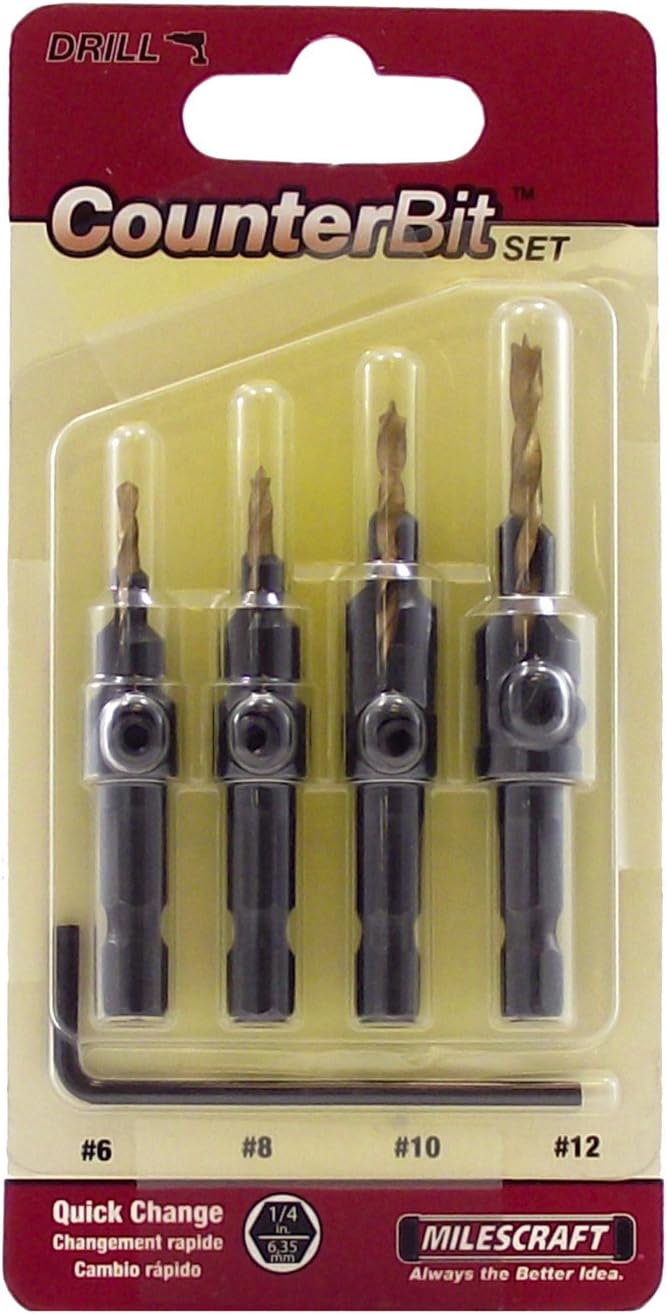 Milescraft 5341, 4 pc. CounterBit Set (#6, #8, #10, #12)