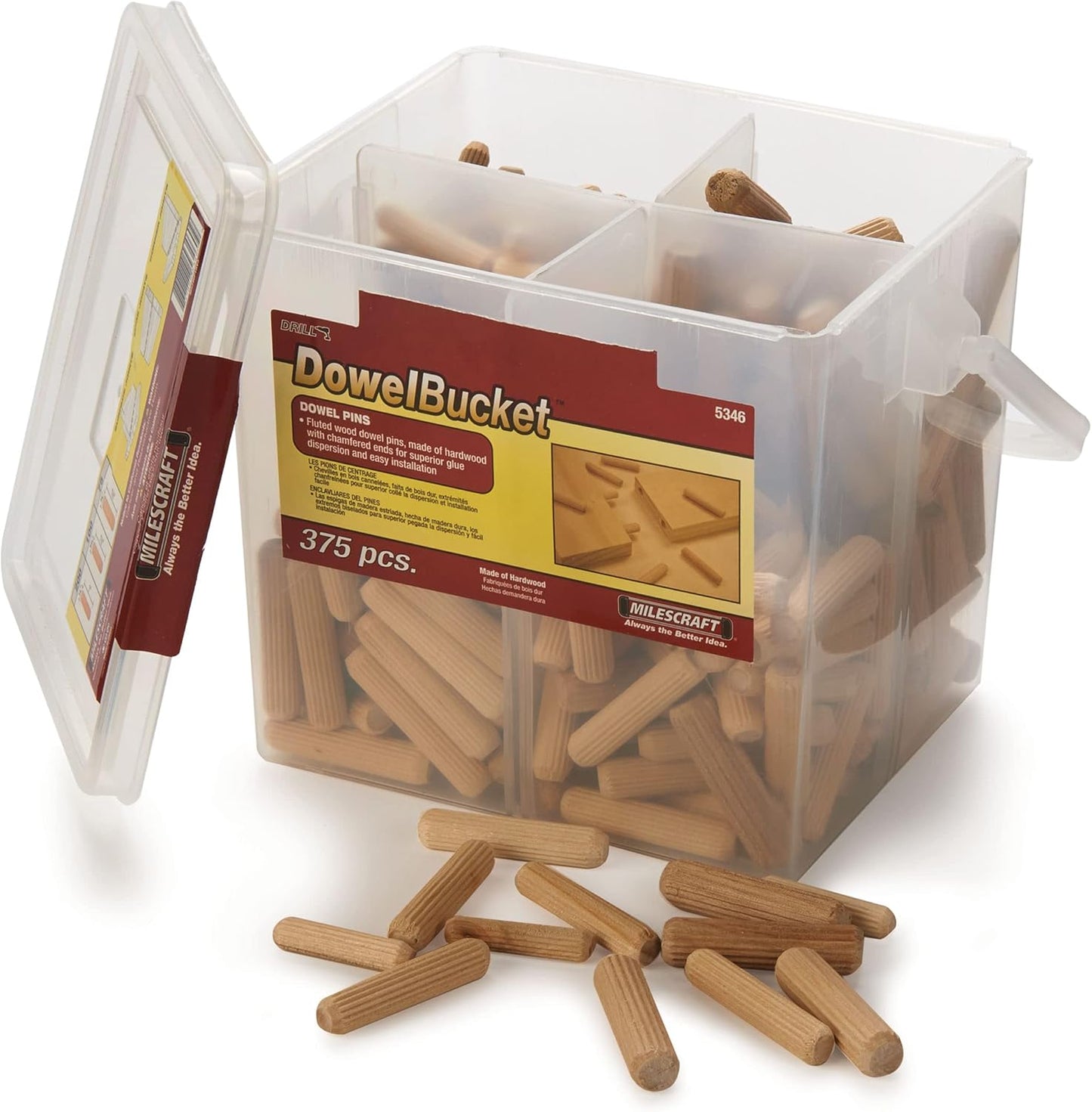 Milescraft 5346, Dowel Bucket - 375 pcs.