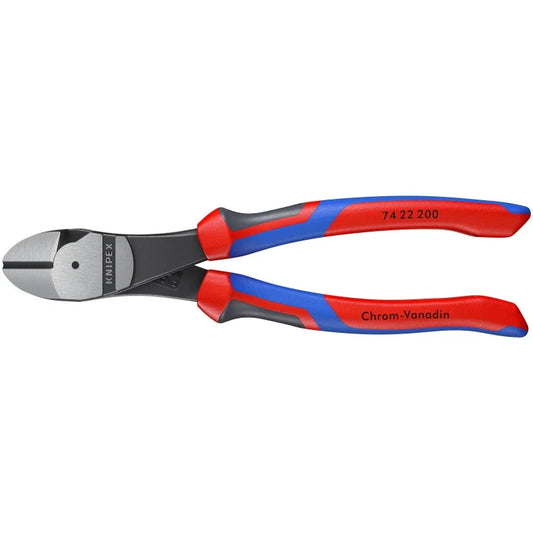 Knipex 74 22 200 SBA, 8 in. High-Leverage 12-Degree Angled Diagonal Side Cutting Pliers