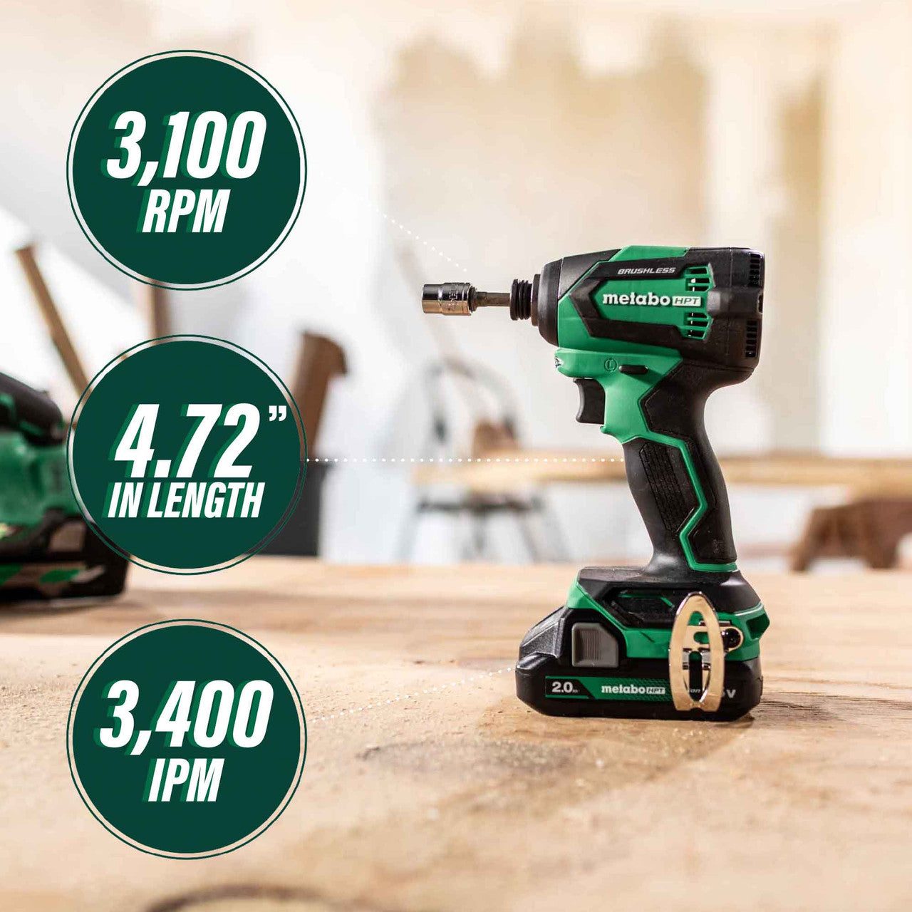 Metabo HPT WH18DEXM, 18V MultiVolt Cordless Impact Driver Kit