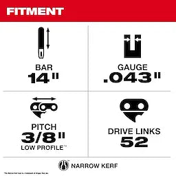 Milwaukee 49-16-2756, 14" Chainsaw Guide Bar