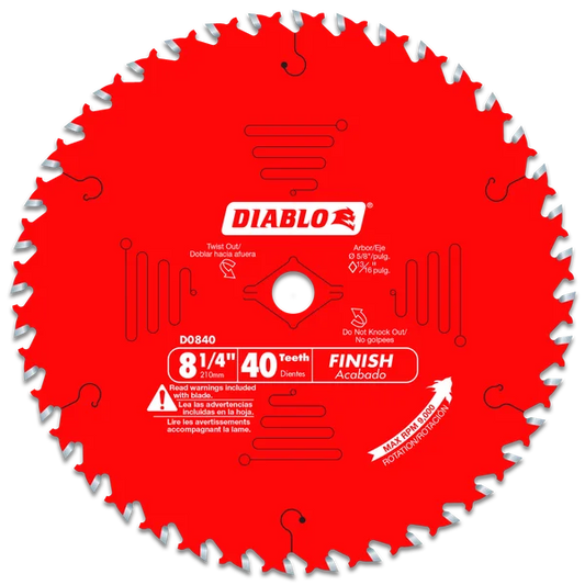 Diablo D0840X,  8-1/4" x 40-Teeth Finishing Saw Blade for Wood