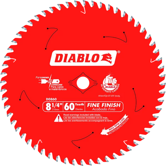 Diablo D0860X, 8-1/4 in. 60-Tooth Fine Finish Saw Blade