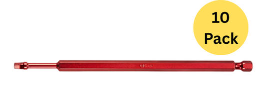 Vega 1150R2A-R, Square #2 Power Bit X 6", Red (10Pack)