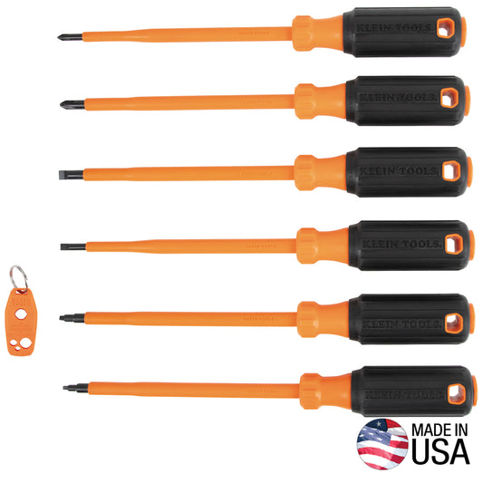 Klein Tools 85077INSR, Insulated Screwdriver Set Plus Magnetizer, 7-Piece