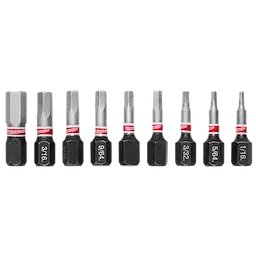 Milwaukee 48-32-4616, SHOCKWAVE 9PC 1" SAE HEX IMPACT BIT SET