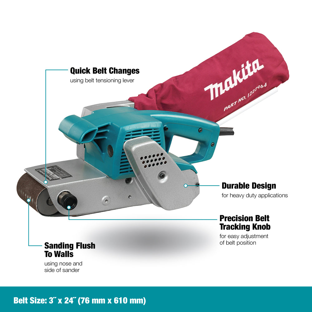 Makita 9924DB, 3" X 24" Belt Sander