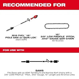 Milwaukee 48-09-5001, 10" Guide Bar For Pole Saw