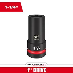 Milwaukee 49-66-7844, SHOCKWAVE Impact Duty™ 1" Drive 1-1/4" Thin Wall Extra Deep 6 Point Socket