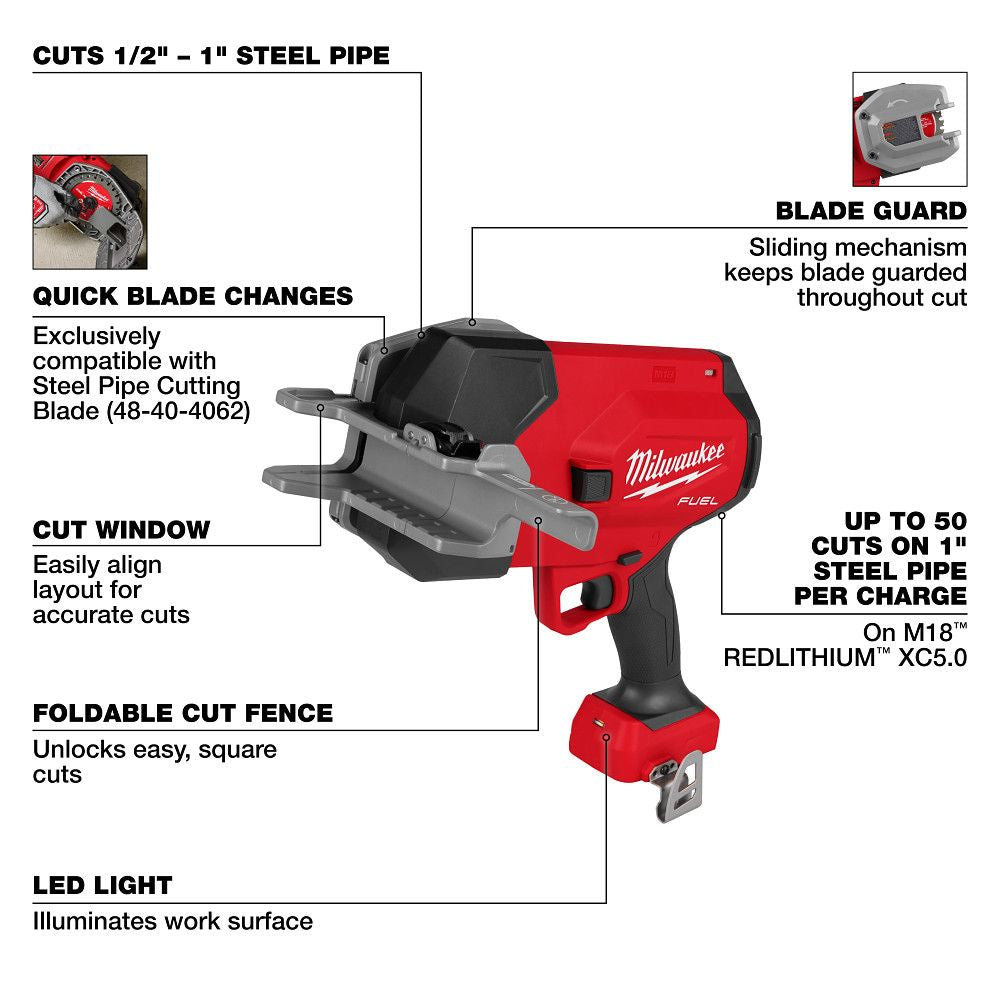 Milwaukee 3469-20, M18 FUEL 1⁄2”-1” Steel Pipe Cutter