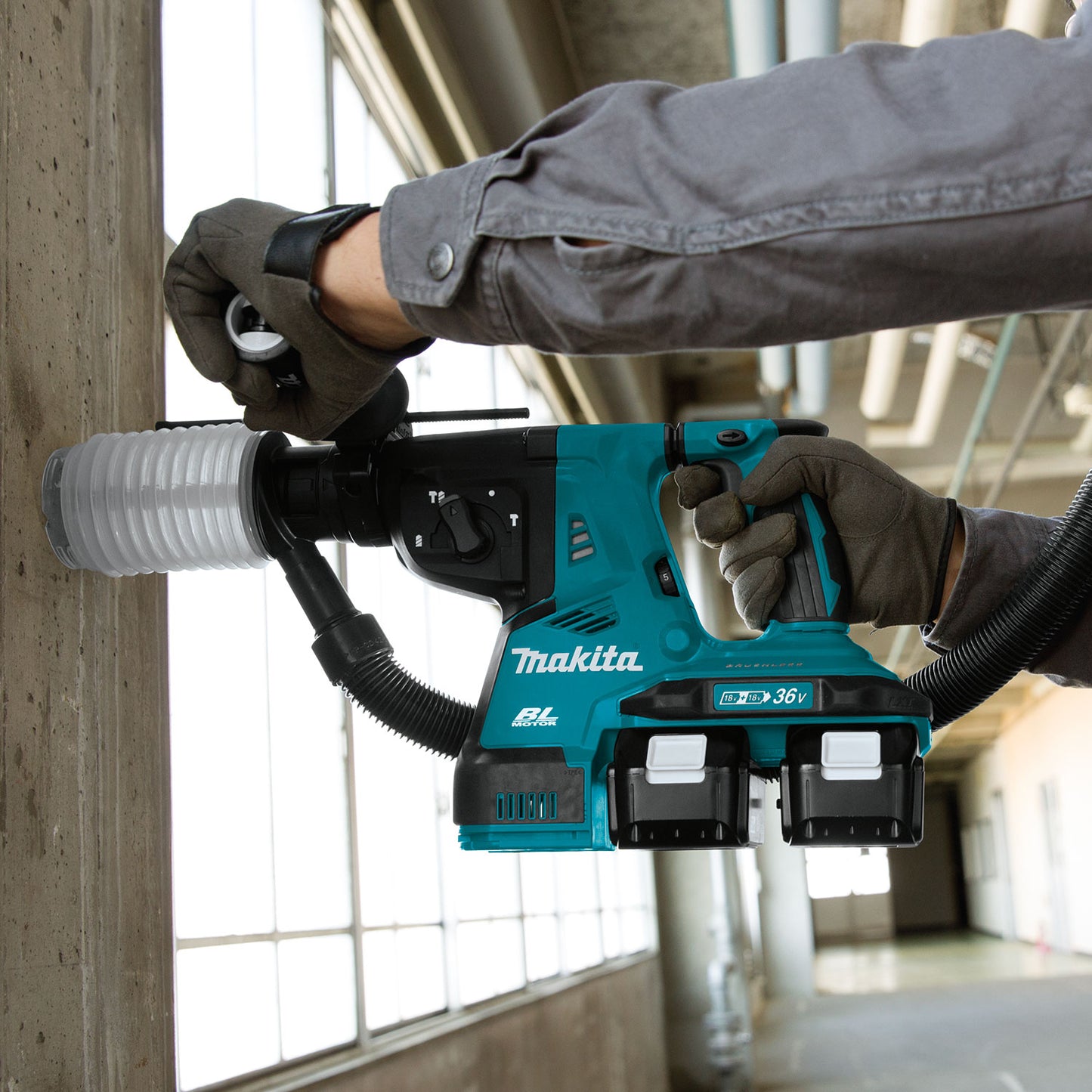 Makita DHR280Z, 36V (18Vx2) LXT Brushless Cordless 1-1/8" Rotary Hammer, SDS-Plus w/XPT & AVT (Tool Only)
