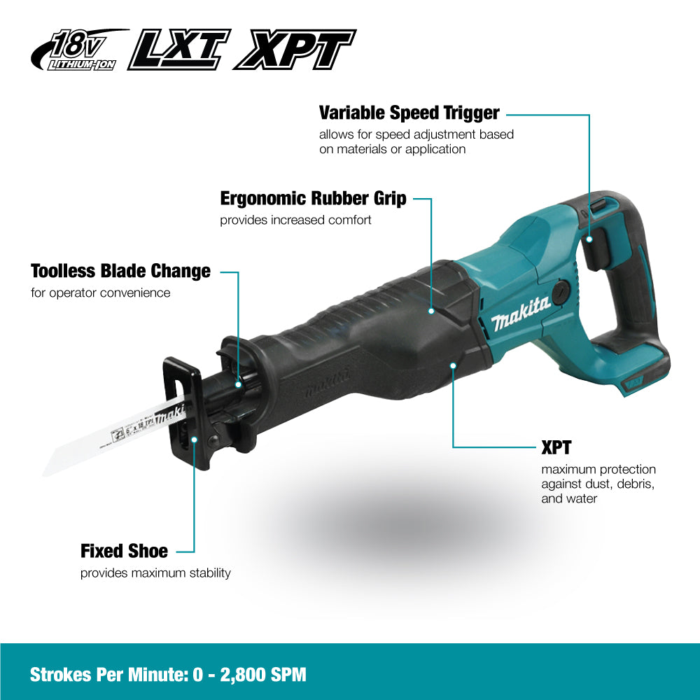 Makita DJR186Z, 18V LXT Reciprocating Saw (Tool Only)