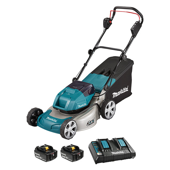 Makita DLM463PT2, 36V (18Vx2) LXT Brushless Cordless 18" Lawn Mower w/ XPT Kit (2x 5.0Ah)