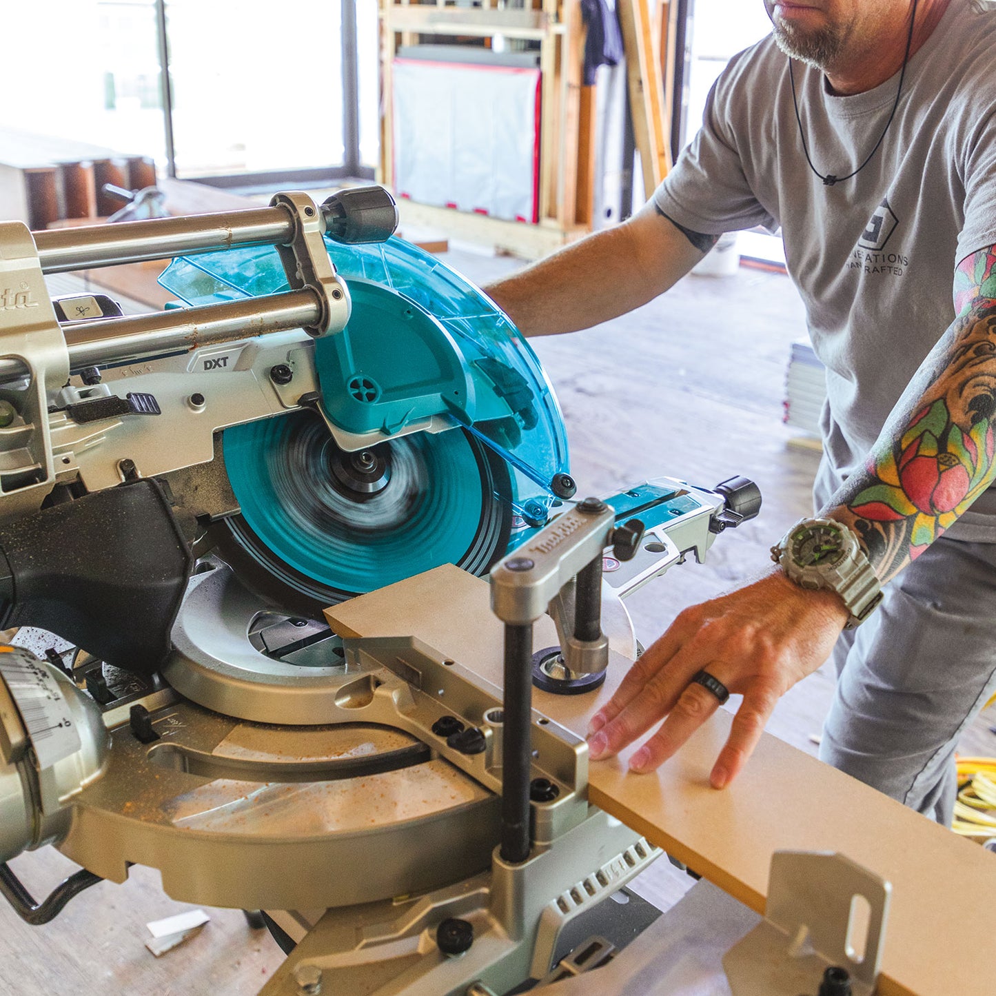 Makita DLS211Z, 12" Cordless Sliding Compound Miter Saw with Brushless Motor, Laser & AWS