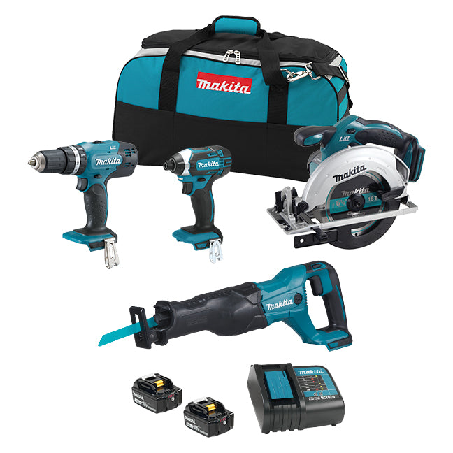 Makita DLX4057X1, 18V LXT 4-Tool Combo Kit (3.0 Ah)