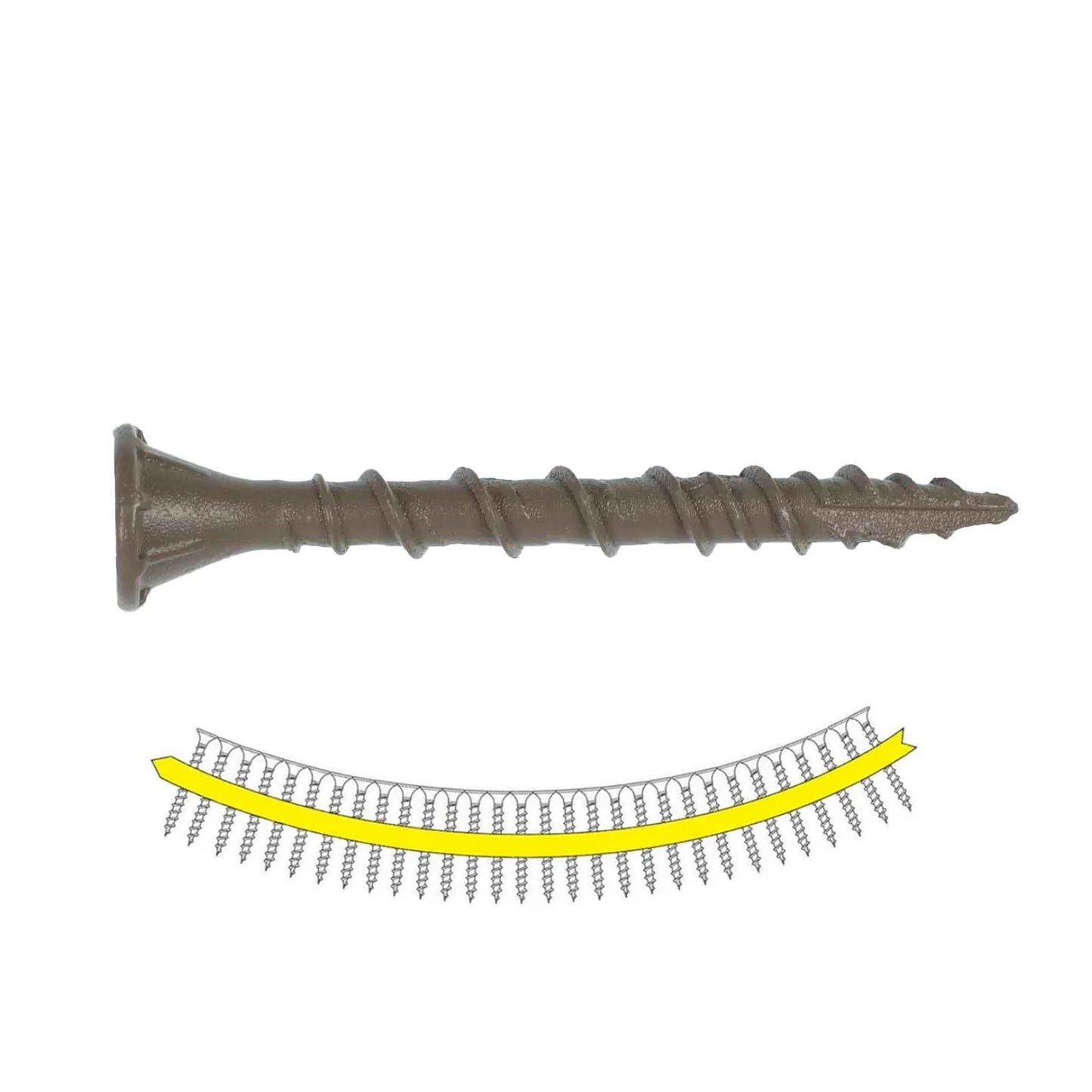 Quik Drive DSVT158S, Collated Deck Screw Brown #8 X 1-5/8" (2000PC/Box)