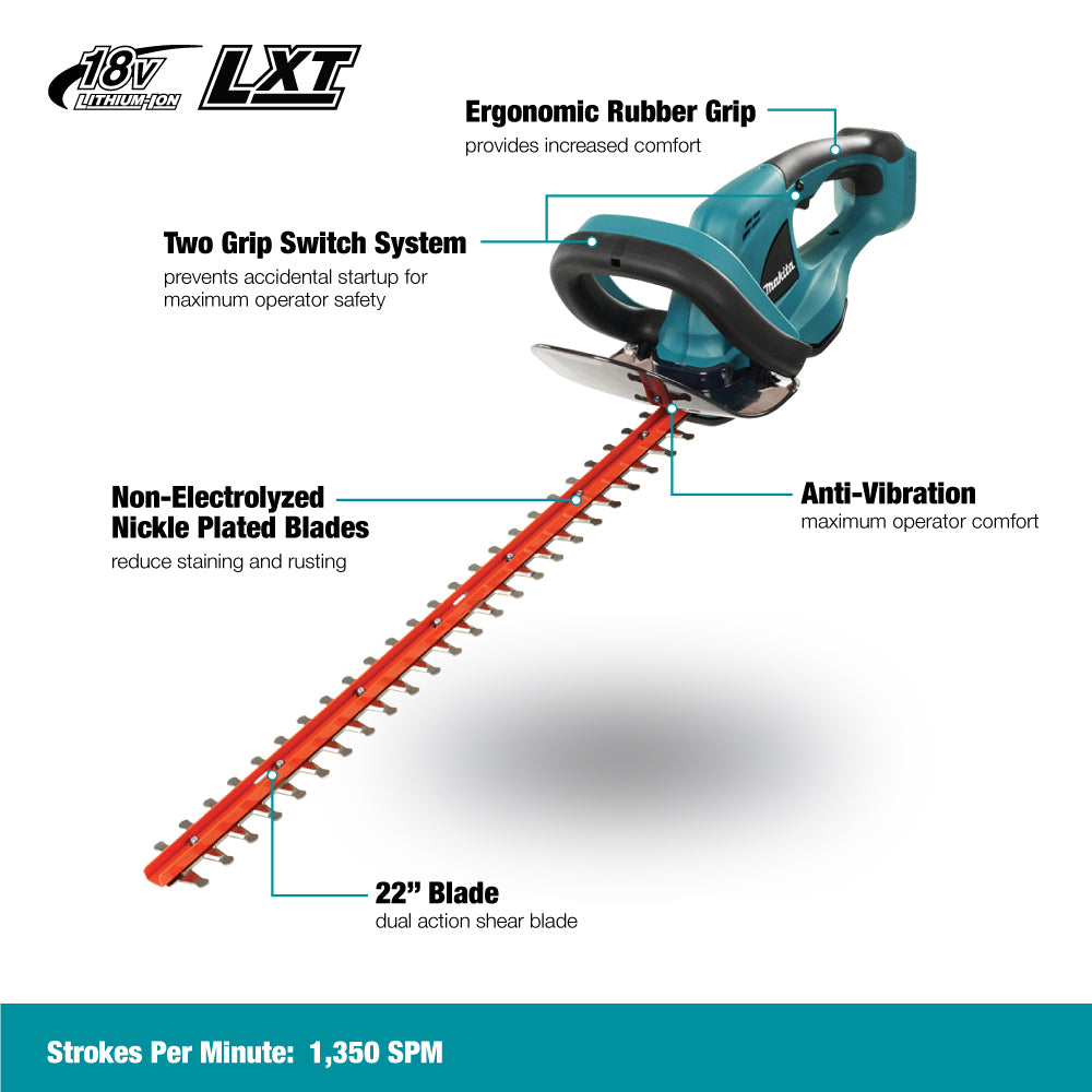 Makita DUH523Z, 18V LXT 22" Hedge Trimmer (Tool Only)