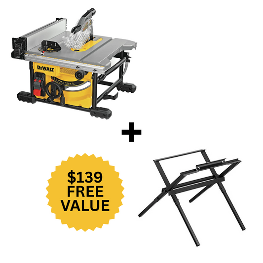 DWE7485 + DW7451 | DEWALT 8-1/4'' Job Site Table Saw (24-1/2'' Rip Capacity) + Bonus Compact Table Saw Stand