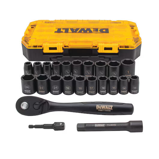 DEWALT DWMT74739, 23 Piece 1/2 in Drive Combination Impact Socket Set