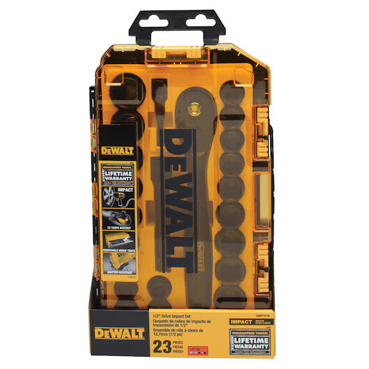 DEWALT DWMT74739, 23 Piece 1/2 in Drive Combination Impact Socket Set