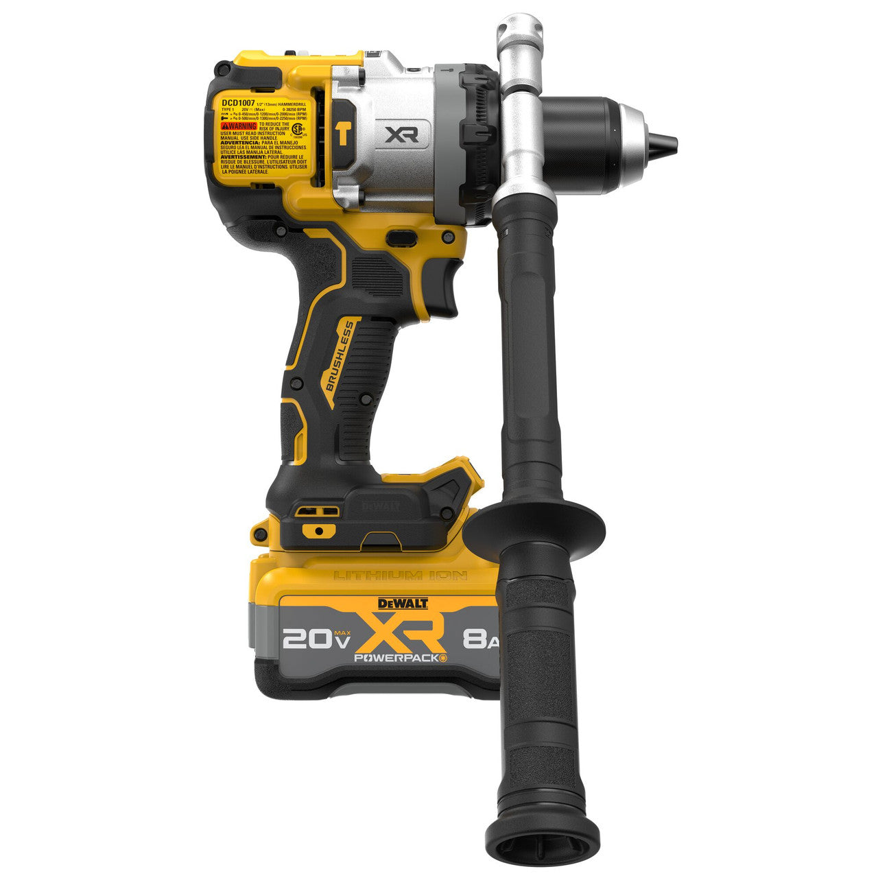 DEWALT DCD1007WW1, 20V MAX* XR® BRUSHLESS CORDLESS 1/2 IN. 3-SPEED HAMMER DRILL Kit