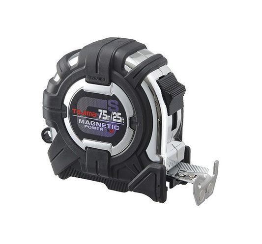 Tajima GS-SC25/7.5MBW, GS-LOCK, 25ft / 7.5m x 1 in strong tape & MAGNETIC POWER X 2, COMPATIBLE CLIP