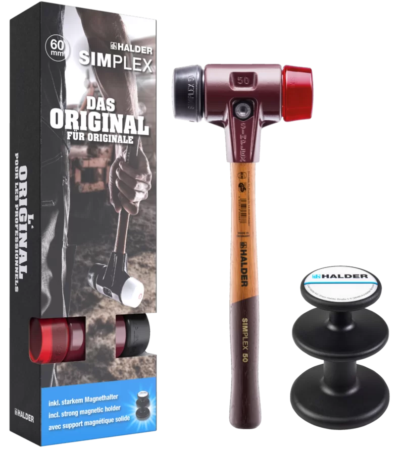 Halder 3026S008, 60mm Simplex Soft-face Mallet, Rubber Composition / Plastic And Magnetic Holder