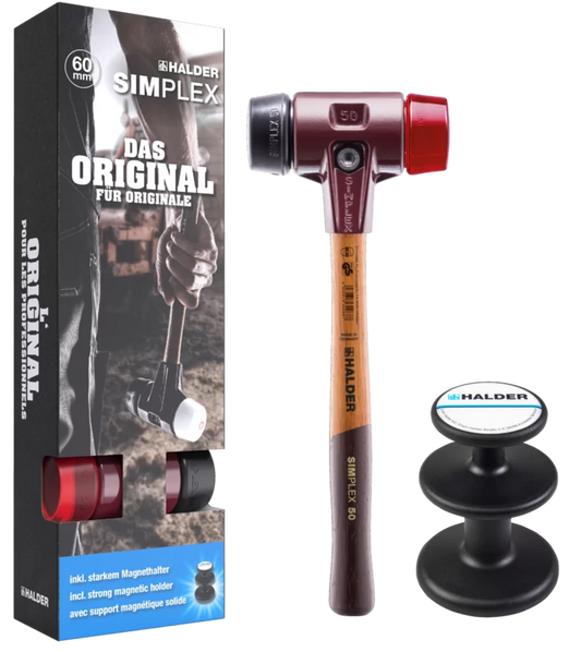 Halder 3026S008, 60mm Simplex Soft-face Mallet, Rubber Composition / Plastic And Magnetic Holder