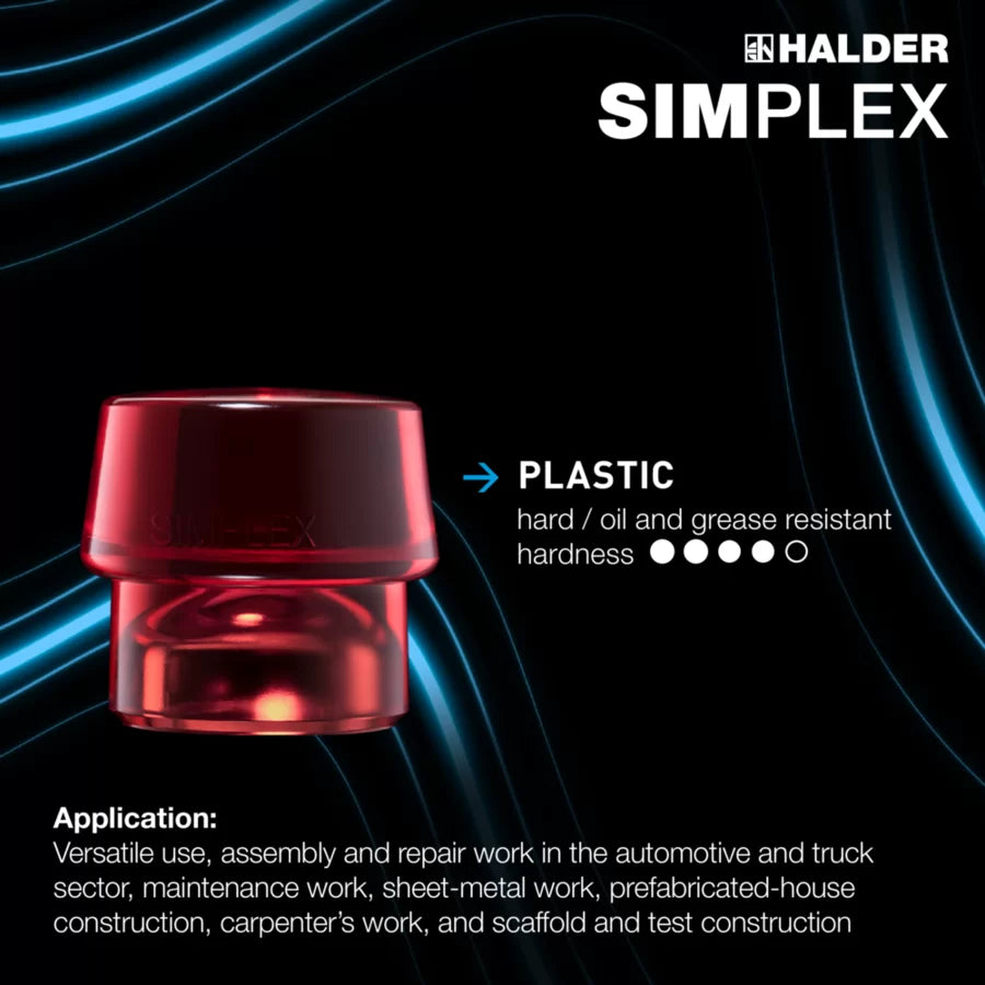 Halder 3026S008, 60mm Simplex Soft-face Mallet, Rubber Composition / Plastic And Magnetic Holder