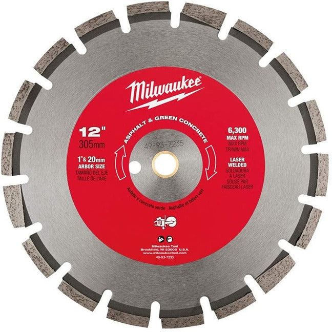 Milwaukee 49-93-7235, 12"x.125x1/20MM ASPHALT/GREEN