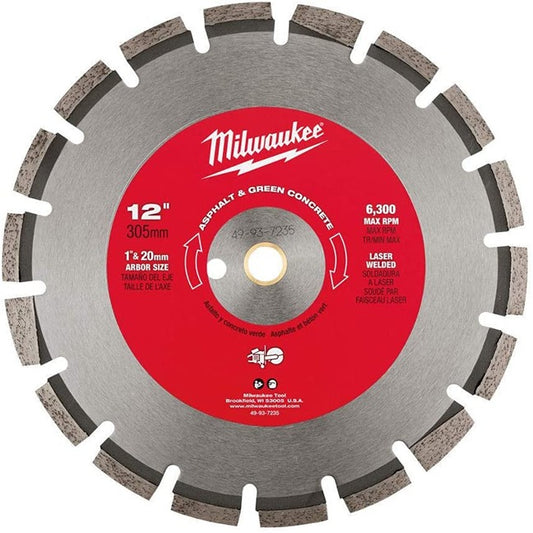 Milwaukee 49-93-7235, 12"x.125x1/20MM ASPHALT/GREEN